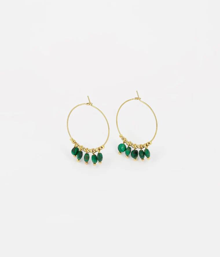 Round emerald earrings